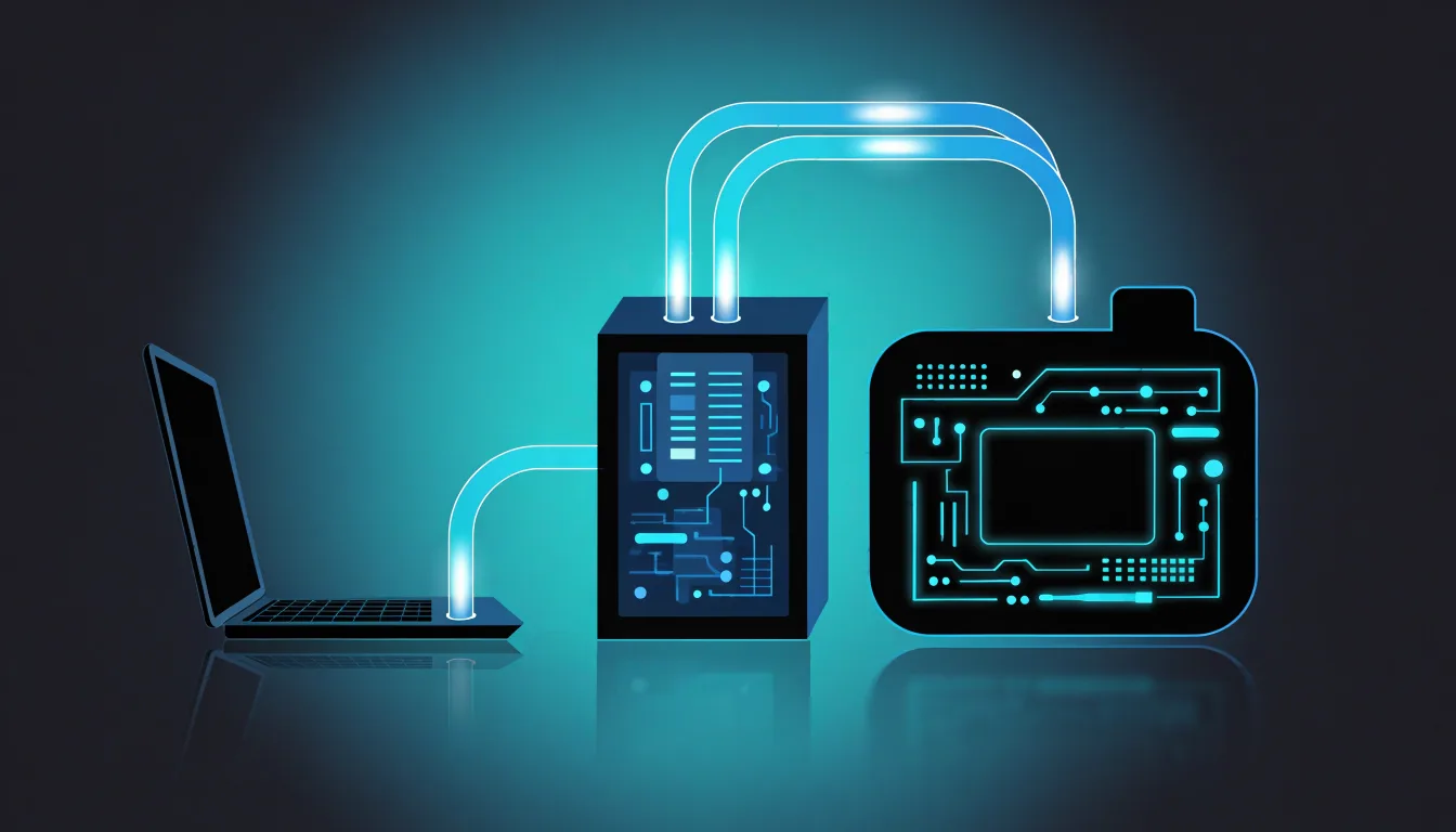 Minh họa thiết bị kết nối internet thông qua máy chủ proxy IPv4 riêng