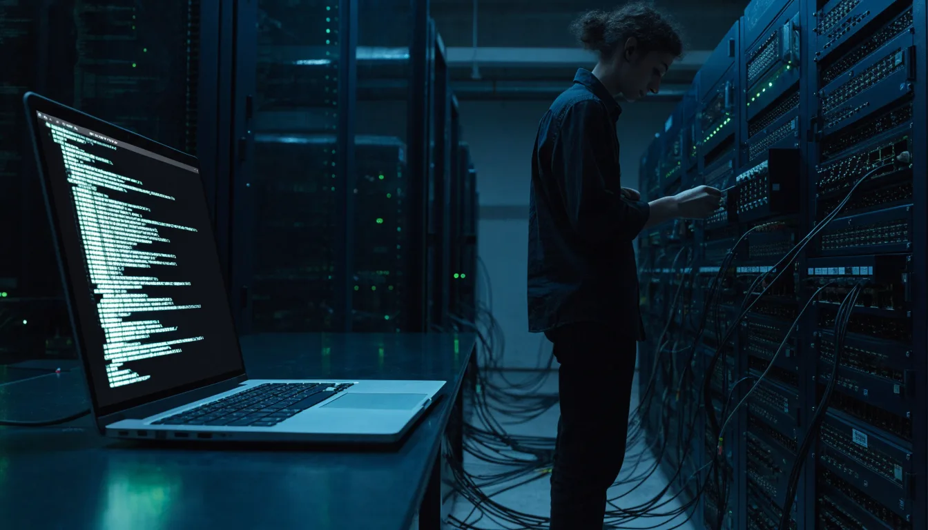 Kỹ thuật viên kiểm tra dịch vụ web và kết nối trên VPS