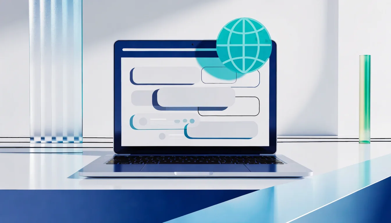 Minh họa email doanh nghiệp sử dụng tên miền riêng trên laptop