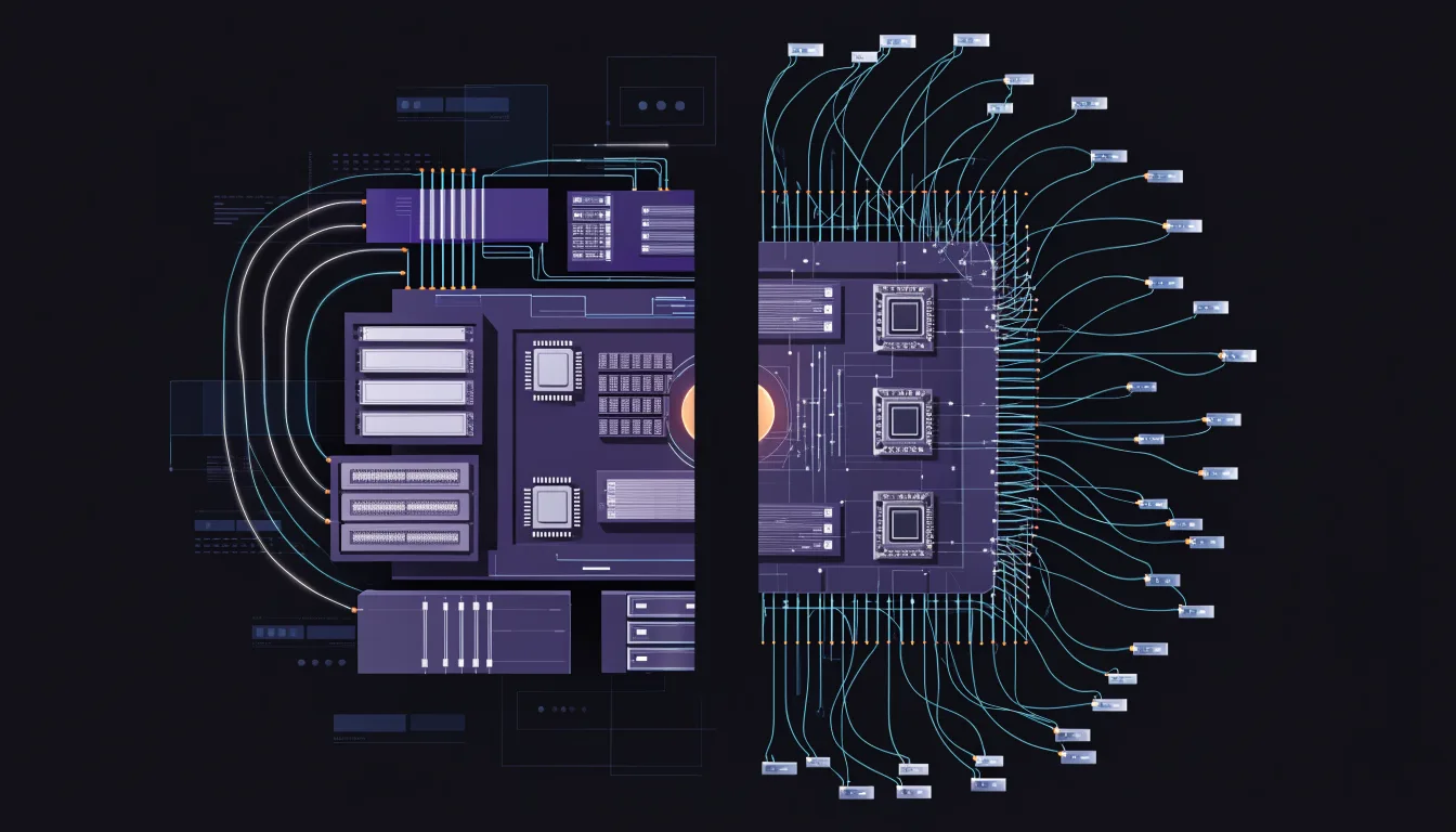 Minh họa hai kiến trúc web server Apache và Nginx