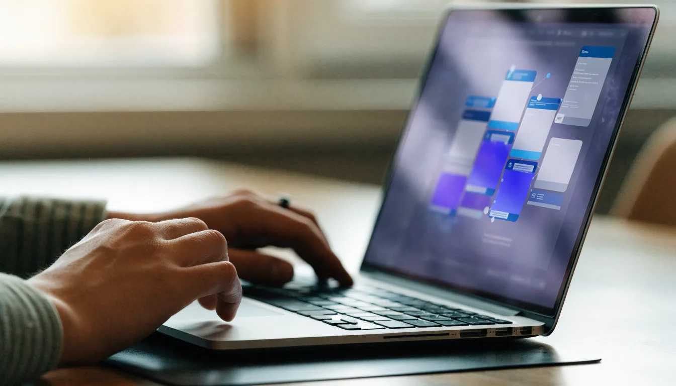 Quản trị viên thiết lập mạng lưới website trên máy tính