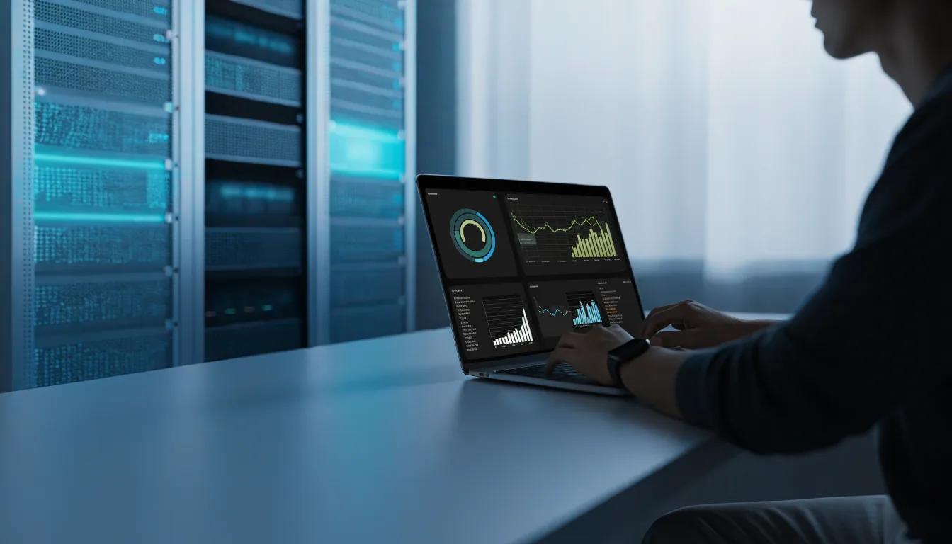 Quản trị viên theo dõi trạng thái uptime website trên bảng điều khiển