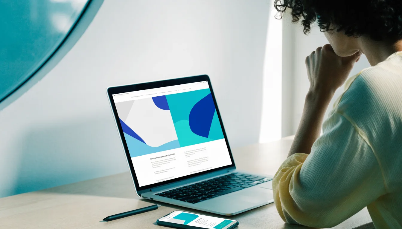 Thiết bị hiển thị website trong không gian làm việc hiện đại